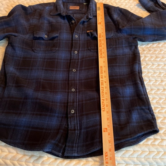 ORVIS  Big Bear Navy and Black Heavy weight plaid Flannel size Large - Picture 5 of 12